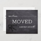 チャルクボードの新しい住所の発表 ポストカード (正面/裏面)