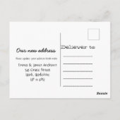 チャルクボードの新しい住所の発表 ポストカード (裏面)