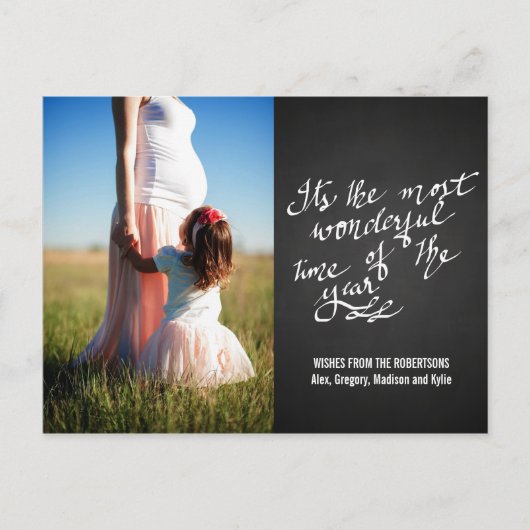 チャルクボードの素晴らしい時期の台本写真 ポストカード (正面)