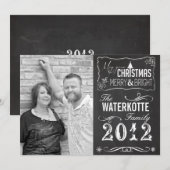 チャルクボードクリスマスカードホリデカスタムー写真 シーズンカード (正面/裏面)
