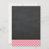 チャルクボードシェブロンブライダルシャワーコーラルピンク 招待状 (裏面)