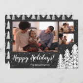 チャルクボードスノーウィーパインツリーホリデイ シーズンカード (正面/裏面)