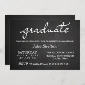 チャルクボードタイポグラフィオープンハウス卒業 招待状 (正面/裏面)