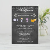 チャルクボードタイポグラフィ第1コミュニオン招待状 招待状 (スタンド正面)