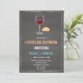 チャルクボードチーズワインテーマの招待 招待状 (スタンド正面)