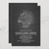 チャルクボードトルコ感謝祭パーティー 招待状 (正面/裏面)