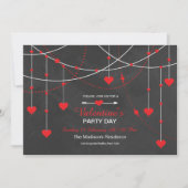 チャルクボードバレンタイン·パーティの招待状カード 招待状 (正面)