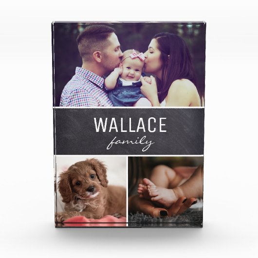 チャルクボードファミリフォトコラージュ縦 フォトブロック (正面)