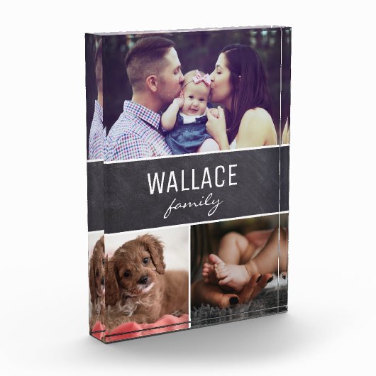 チャルクボードファミリフォトコラージュ縦 フォトブロック (左)