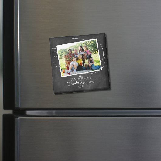 チャルクボードファミリー懇親会タイポグラフィ写真 マグネット