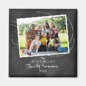 チャルクボードファミリー懇親会タイポグラフィ写真 マグネット (正面)