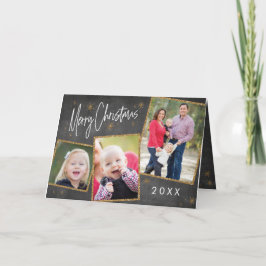 チャルクボードフォトコラージュフェイク金ゴールドグリッター シーズンカード