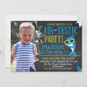 チャルクボードフォトサークフィンタスティック誕生日招待状 招待状 (正面)