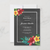 チャルクボードフローラブライダルシャワーの招待 招待状 (正面)