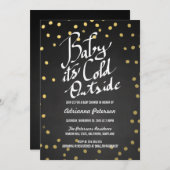 チャルクボードベビーの外での冷たいシャワー 招待状 (正面/裏面)