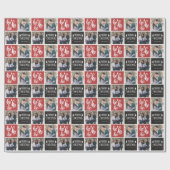 チャルクボードホホホメリークリスマス2枚写真  ラッピングペーパー (フラット)