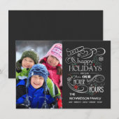 チャルクボードホリデーフラットフォトカード シーズンカード (正面/裏面)