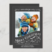 チャルクボードメリークリスマスフォトフラットカード シーズンカード (正面/裏面)