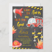 チャルクボードリトルファイヤーボーイ誕生日 招待状 (正面)