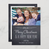 チャルクボードルッククリスマスフォトカードはがき シーズンポストカード (正面/裏面)