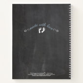 チャルクボードルックブルーボーイズベビーシャワーゲストブック | ノートブック (裏面)