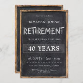 チャルクボード先生の退職パーティー 招待状 (正面/裏面)