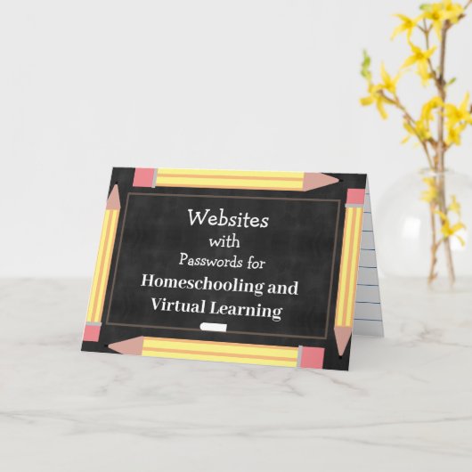 チャルクボード教室リソースオーガナイザーノートカード カード (黄色い花)