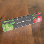 チャルクボード水彩アップル先生 デスクネームプレート (側面)