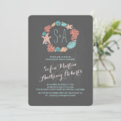 チャルクボード航海のリースビーチ婚約パーティ 招待状 (スタンド正面)