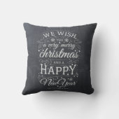 チャルクボード·エヴリー·メリークリスマス·フォト·ホリデー クッション (裏面)