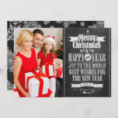 チャルクボード・クリスマス新年 |ホリデーカード シーズンカード (正面/裏面)