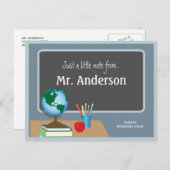 チャルクボード・グローブ先生のメモ ポストカード (正面/裏面)