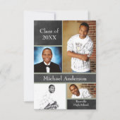 チャルクボード・コラージュ・フットボール – 3x5 Gradの発表 招待状 (正面)