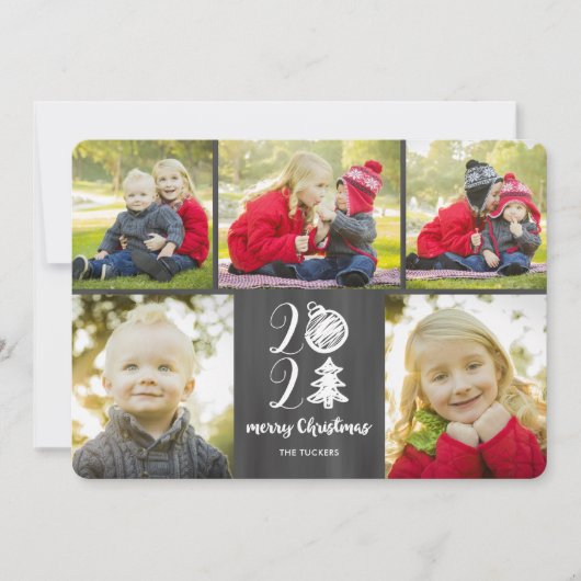 チャルクボード・ドドル・クリスマス2021年フォトコラージュ シーズンカード (正面)