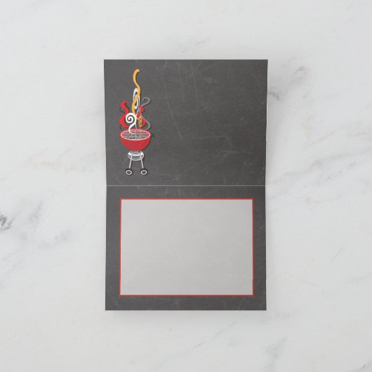 チャルクボード・バーベキューありがとうございますノートカード サンキューカード (内部)