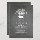 チャルクボード·メイソン·ジャー·リ素朴ハーサル·ディナー 招待状 (正面/裏面)