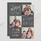 チャルクボーモダンドカスタムフォトホリデークリスマス シーズンカード (正面/裏面)