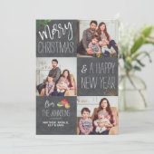 チャルクボーモダンドカスタムフォトホリデークリスマス シーズンカード (スタンド正面)