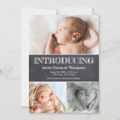 チャルクボー数々のドフォトコラージュベビー誕生 マグネット招待状 (正面)