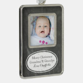 チャルクボー素朴ドの祖父母のクリスマス装飾 シルバープレートフレームオーナメント (右)