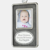 チャルクボー素朴ドの祖父母のクリスマス装飾 シルバープレートフレームオーナメント (左)