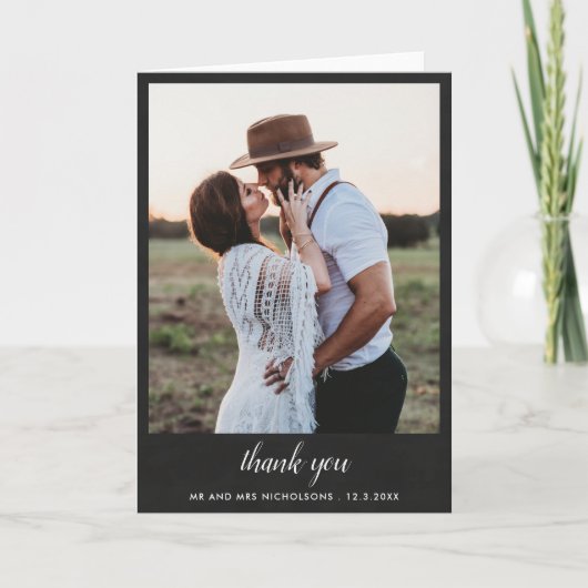 チャルクボー結婚ドカップルありがとう |スクリプト サンキューカード (正面)