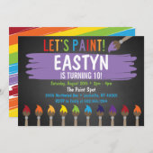 チャルクボー絵画ドのパーティー/アート·パーティー·インビテーション 招待状 (正面/裏面)