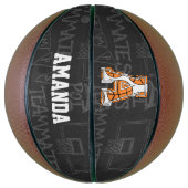 チャルパーソナライズされたクボードバスケットボールレターA バスケットボール (縦)