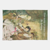 チャルパーソナライズされたズディケンズスクルージビクトリアン キッチンタオル (横)