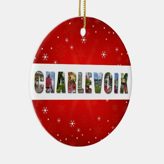 チャルヴォイミシガン旅行写真クリスマス セラミックオーナメント (右)