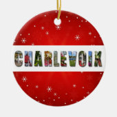 チャルヴォイミシガン旅行写真クリスマス セラミックオーナメント (正面)