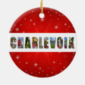 チャルヴォイミシガン旅行写真クリスマス セラミックオーナメント (裏面)