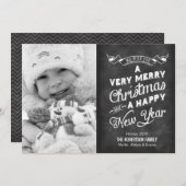 チャル素朴クボードタイポグラフィ写真 シーズンカード (正面/裏面)