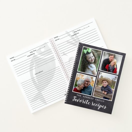 チャル素朴クボード4フォトコラージュファミリーレシピ ノートブック (内部)
